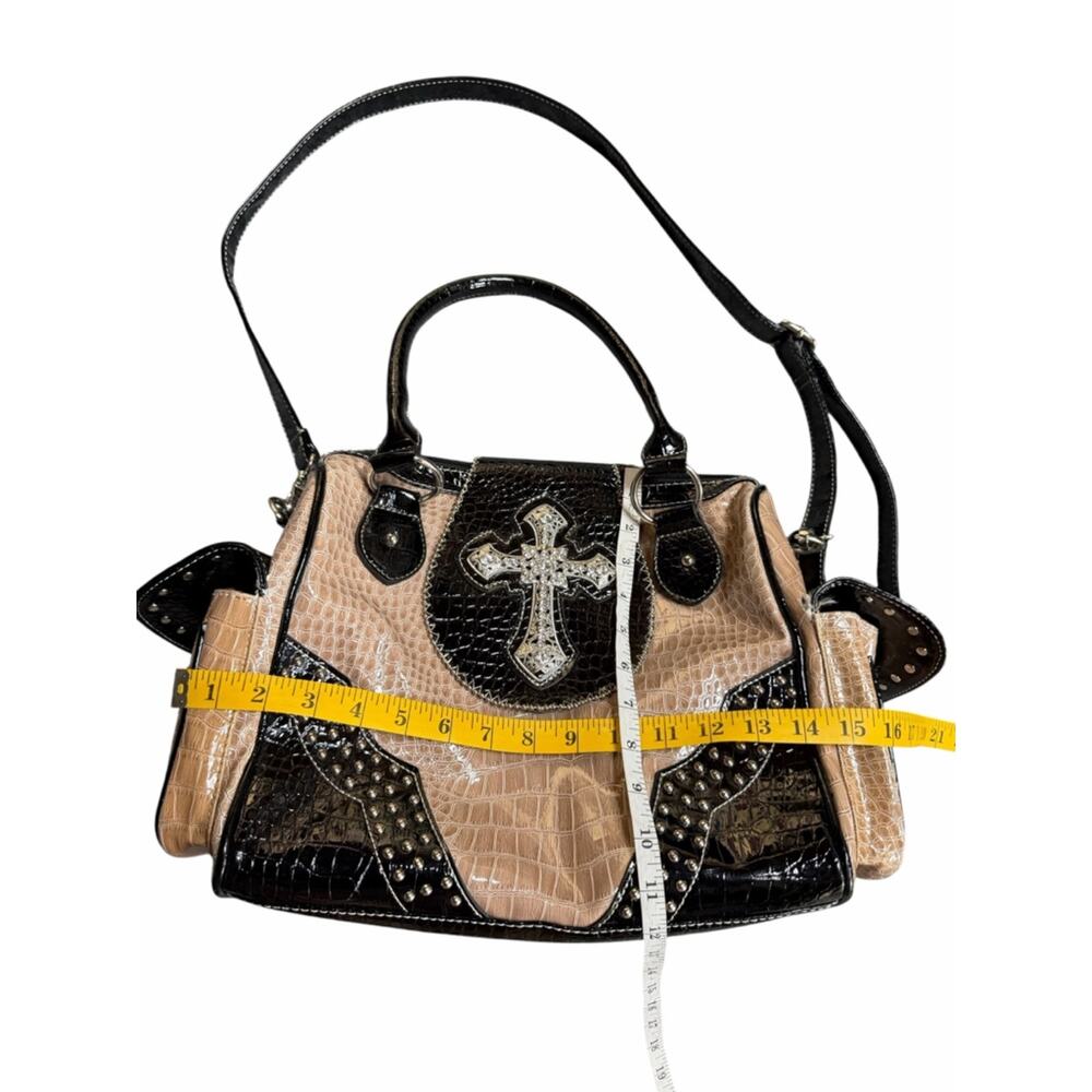 Y2K Western Cross Studded Handbag and Crossbody Cowboy Chic McBling - Picture 5 of 13